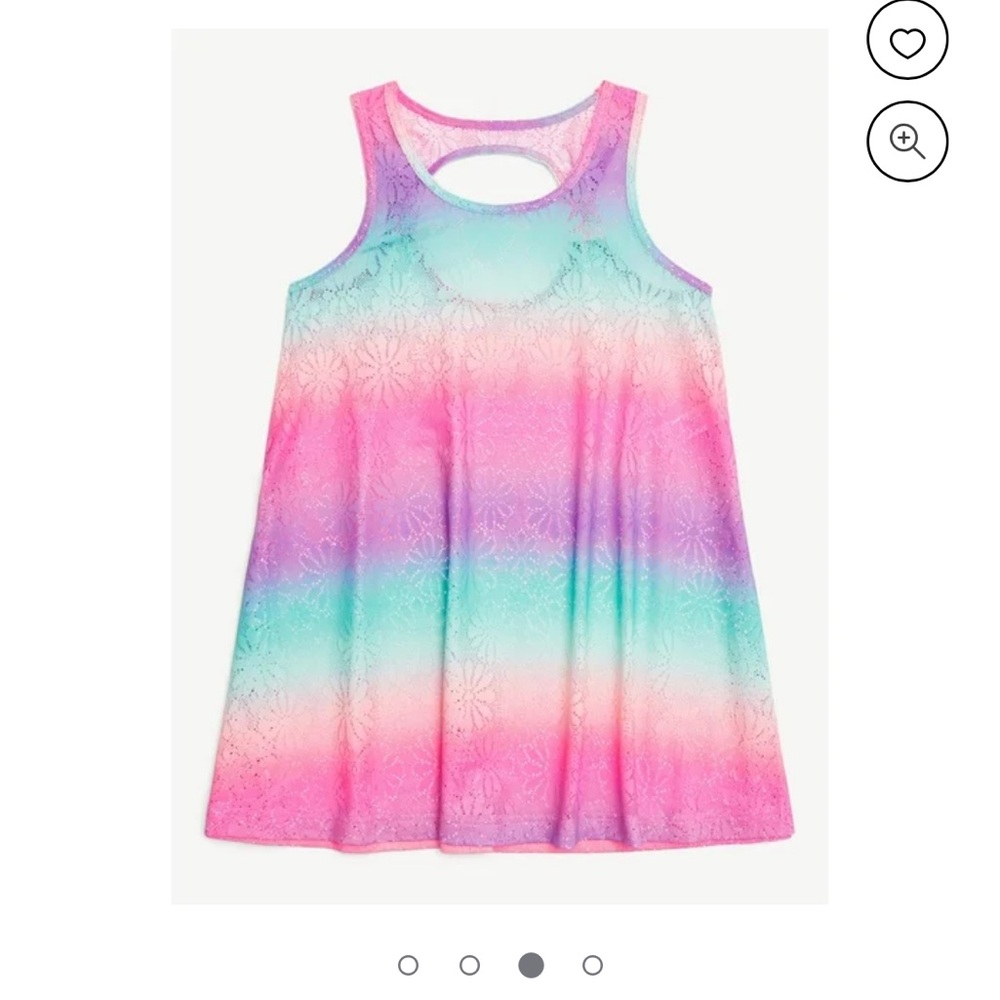 NWT Justice Rainbow Ombre Kids Swim Coverup Dress Sz S (7/8)